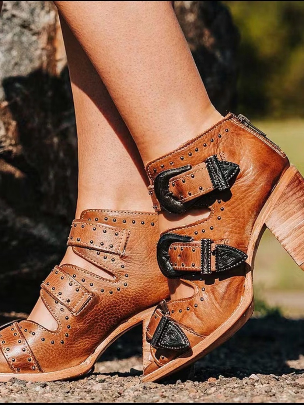 Freebird Violet Leather Studded Belt High Heeled Sandals